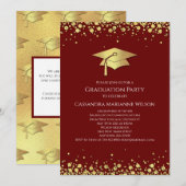 Invitation Maroon and Gold Graduation (Devant / Derrière)
