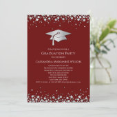Invitation Maroon and Silver Graduation (Debout devant)