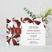 Invitation maroon blanc basket-ball garçons filles fête d'ann (Debout devant)