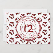 Invitation maroon blanc sport fille volleyball fête d'anniver (Dos)