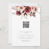 Invitation Maroon Blush Fall All in 1 Budget QR Code Mariage (Dos)