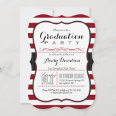 Invitation Maroon, Bourgogne & Blancs Gradupe Party (Devant)