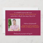 Invitation Maroon Christian Verse Graduation Photo Collage (Dos)