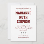 Invitation Maroon Circles Photo Graduation (Dos)