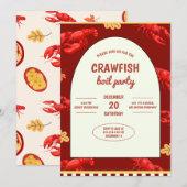 Invitation Maroon Crawfish Boil Party fête pique-nique (Devant / Derrière)