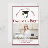 Invitation Maroon Dental School Photo Custom Graduation Party (Devant)