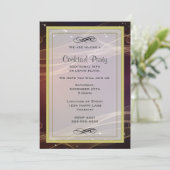 Invitation Maroon Design avec Gold Accents Cocktail Party (Debout devant)