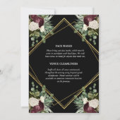 Invitation Maroon d'or blanc rose botanique chic floral (Dos)