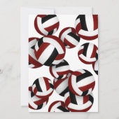 Invitation maroon équipe couleurs volleyballs garçons filles  (Dos)