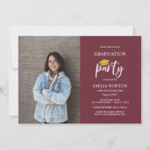 Invitation Maroon et Gold Photo Graduation Party 2023 (Devant)