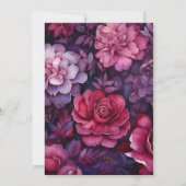 Invitation Maroon et Mariage de automne floral pourpre foncé (Dos)