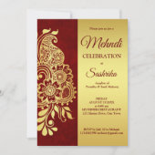 Invitation Maroon et or paisley mehndi (Devant)
