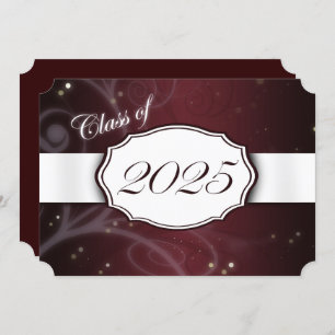 Invitation Maroon et White 2025 Graduation Party