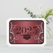 Invitation Maroon et White Frame Graduation (Debout devant)