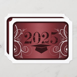 Invitation Maroon et White Frame Graduation