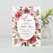 Invitation Maroon Fall in Love Brousse Bourgogne Fête des mar (Debout devant)