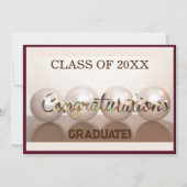 Invitation Maroon Félicitations aux diplômés ballons (Devant)