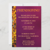 Invitation Maroon Feuilles Thanksgiving Friends Giving (Devant)