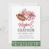 Invitation Maroon Football et Cheerleader Joint Anniversaire (Devant)
