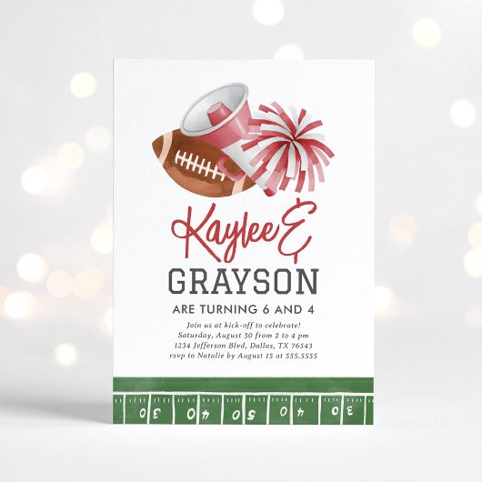 Invitation Maroon Football et Cheerleader Joint Anniversaire