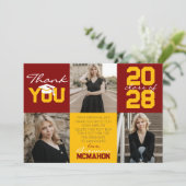 Invitation Maroon & Gold 3 Merci de graduation photo (Debout devant)