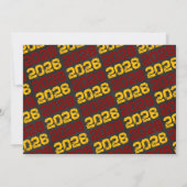Invitation Maroon & Gold Chalkboard Graduation Photo (Dos)
