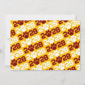 Invitation Maroon & Gold Empreinte de patte Graduation Faire- (Dos)