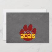 Invitation Maroon & Gold Empreinte de patte Graduation Faire- (Dos)
