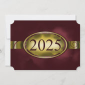 Invitation Maroon Gold Floral Button 2025 Graduation Party (Devant)