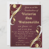 Invitation Maroon Gold White Graduation 2025 (Dos)