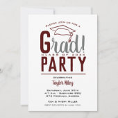 Invitation Maroon Graduation Party (Devant)