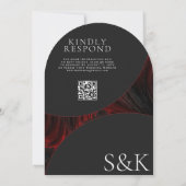 Invitation Maroon minimal Elegal Musulman QR Code Arch Mariag (Dos)
