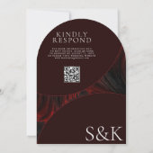 Invitation Maroon minimal Elegal Musulman QR Code Arch Mariag (Dos)
