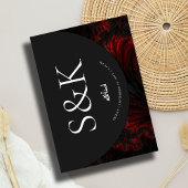 Invitation Maroon Minimal Élégant B&W Mariage musulman islami