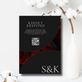 Invitation Maroon Minimal Élégant B&W QR Code Mariage islamiq