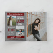 Invitation Maroon Modern Block 5-Photo Graduation (Intérieur)