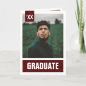 Invitation Maroon Modern Textured Photo Graduation (Devant)