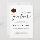 Invitation Maroon moderne Casquette de l'école secondaire de  (Devant)