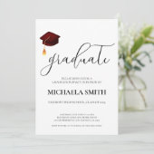 Invitation Maroon moderne Casquette de l'école secondaire de  (Debout devant)