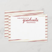 Invitation Maroon moderne & or striped Word de conseil (Devant / Derrière)