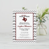Invitation Maroon Oh Baby ! Chevron Fabriqué au Texas Douche (Debout devant)