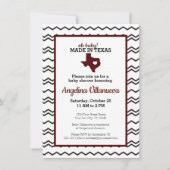 Invitation Maroon Oh Baby ! Chevron Fabriqué au Texas Douche (Devant)