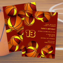 maroon or basket-ball enfants sport anniversaire