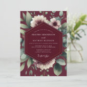 Invitation Maroon Painterly Flora Wedding (Debout devant)