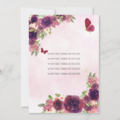 Invitation Maroon Plum Rouge or Floral Princesse Quinceañera (Dos)