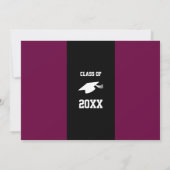 Invitation Maroon pourpre et Black Custom Athlete Graduation (Dos)