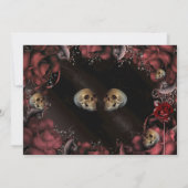 Invitation Maroon Red Rust Roses & Skuls (Dos)