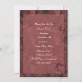 Invitation Maroon Red Swirl Design (Devant)
