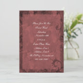 Invitation Maroon Red Swirl Design (Debout devant)