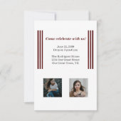 Invitation Maroon Retro Big Numbers Graduation Photo (Dos)